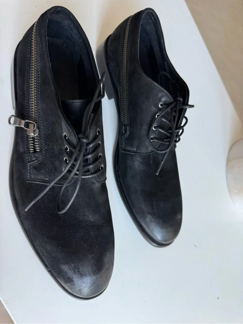 John Varvatos USA Black Leather Lace-Up Shoes – Men’s Size